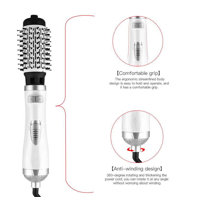 Negative Ionic Blow Hair Dryer Hot Air Brush Hair Straightening Comb Curling Iron Multifunctional 3-In-1 Automatic Hot Air Comb