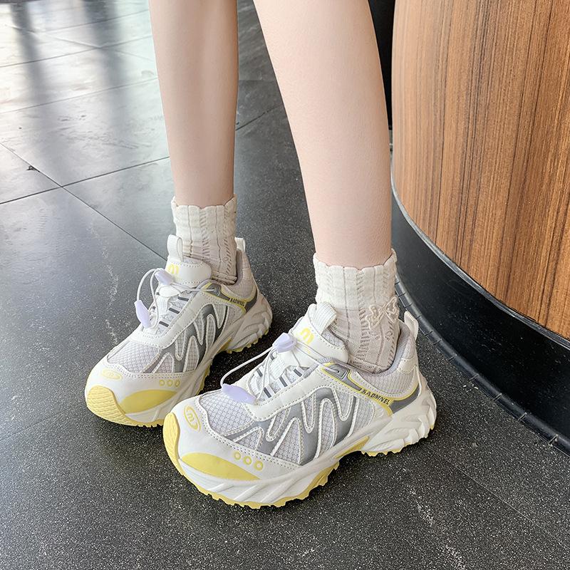 

Mesh shoes women s shoes autumn new breathable versatile thick-soled thin casual sports net shoes 40 жёлтый