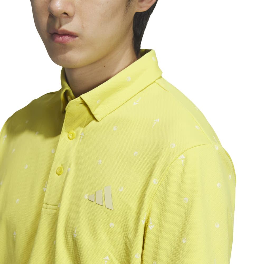 Adidas Golf Golf Monogram Short Sleeve Pure Sulfur Men's Shirt,