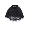 Retro Embroidered Lace Cheongsam Cape Shawl Cardigan with Tassels