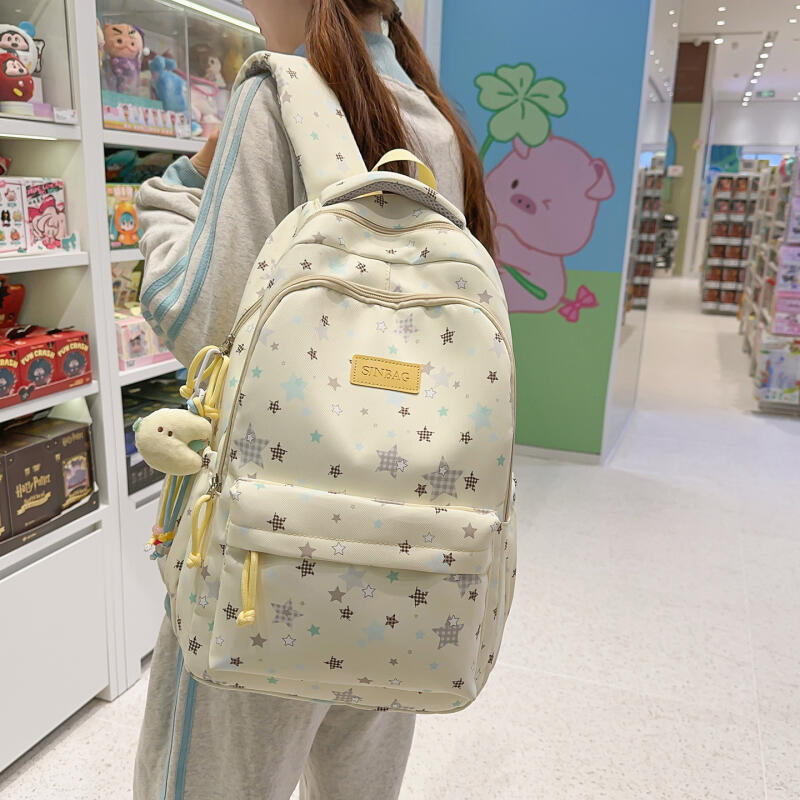 Five-pointed Star Backpack Large Capacity Printed Backpack Student Schoolbag
