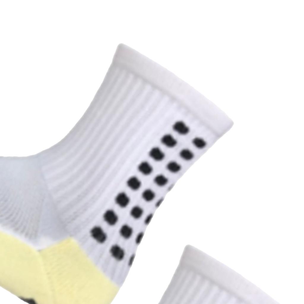 1 Pair Slip Resistant Mid Socks Thickening Comfortable Breathable Grip Athletic Sport Sock for Football White