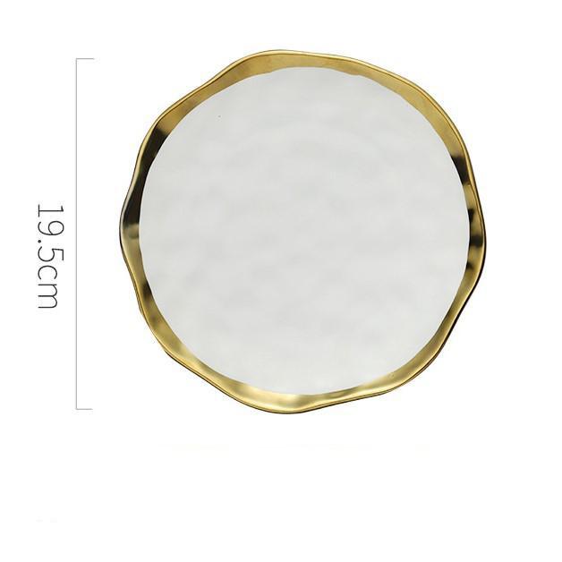 

Творческая личность Golden EdgeКерамическая тарелка для стейка Европейская изысканная выпечка Западная посуда