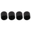4PCS Black/Silver Flat Top Knurled Knob Metal Replacement Knob  For Electric Guitar Control Knob