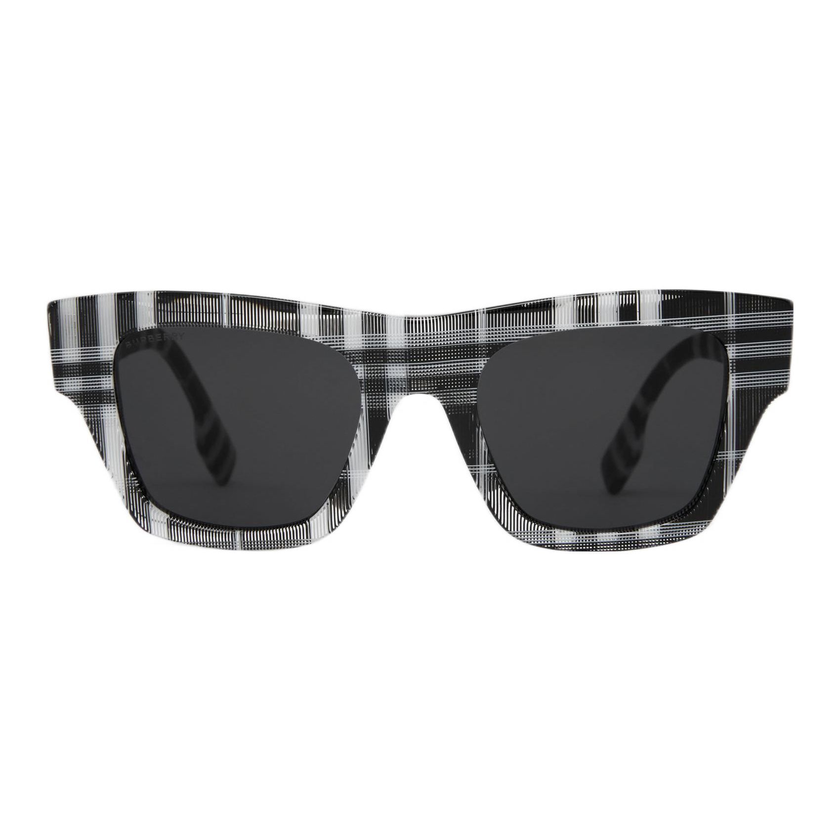 Burberry Fashion Casual Plaid Print Square Sunglasses Men sunglasses Black 40823051 Black,F