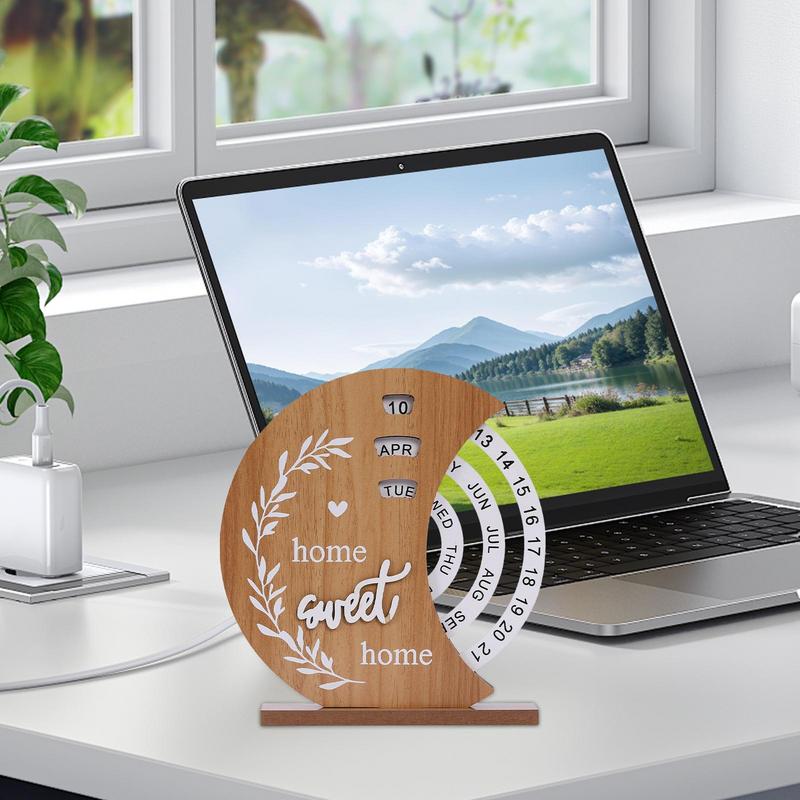 Desk Date Display Rotating Perpetual Calendar Decorative Manual Rotating Calendar Reusable Daily Desktop Calendar Perpetual