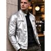 New men's stand-up collar PU leather jacket slim locomotive jacket autumn business casual ruffian handsome jacket