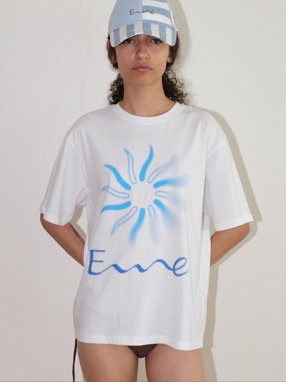 I Comma I Big Sun Symbol Logo T-Shirt (White) One