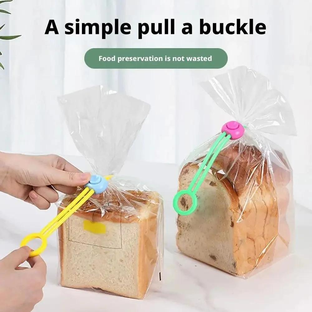 10pcs Silicone Food Bag Sealing Strap Freshness Sealing Clip Adjustable Clip Portable Data Cable Storage Kitchen Gadget
