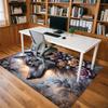 1pc Wolf Roses Themed Rug for Home Decor, Non-slip Office Carpet, Chair Mat, Outdoor Mat, Christmas and Halloween Gifts-0731127