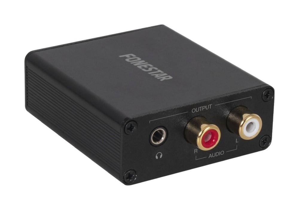 

Fonestar FO-41DAH - przetwornik audio cyfrowo-analogowy, konwerter z wyjściem słuchawkowym, Fonestar чорний