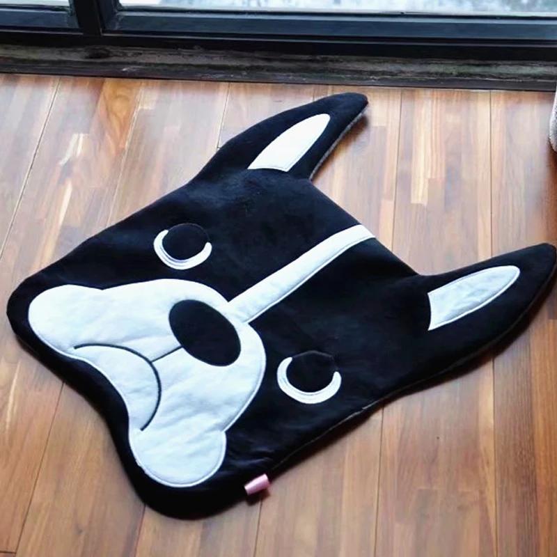 

56x40 см плюшевый коврик с рисунком бульдога из мультфильма, игровой коврик с игрушками для животных, милый ковер с рисунком собаки, противоскользящий коврик для гостиной