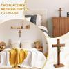 Leinuosen 101 Inch Wooden Cross Wall and Table Catholic Wooden Cross Stand Decoration Jesus Christ Home Baptism Holy Communion Church