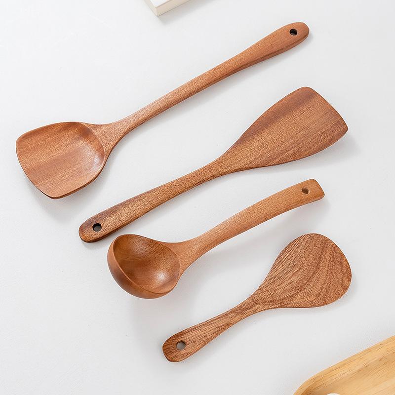 Cross-Border Ebony Kitchen Utensils Cooking Spatula Wood Spatula Household Cooking Spatula Non-Stick Pan Baking Tools(Large Spatula)