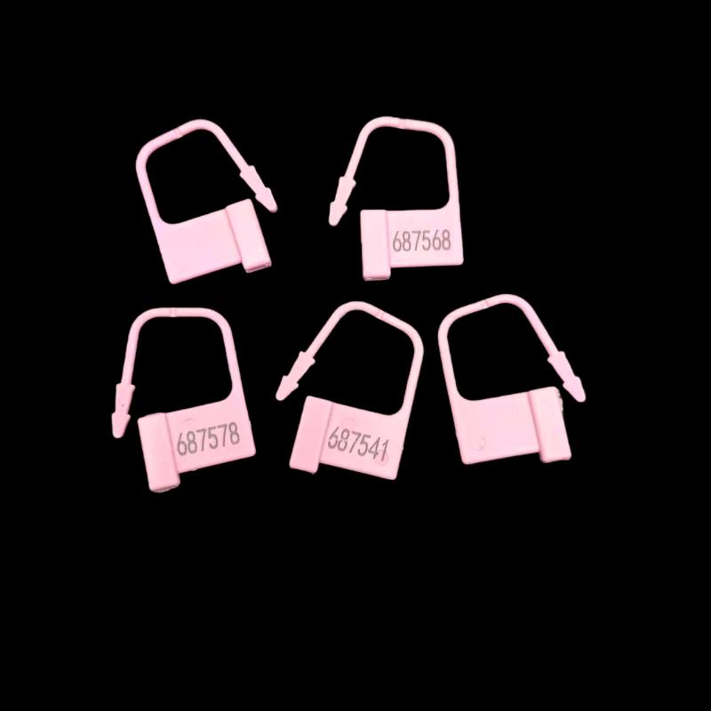 5Pcs Disposable Plastic Locking Cards With Unique Number Tags for Tamper Proof Utility Seal Logistics розовый