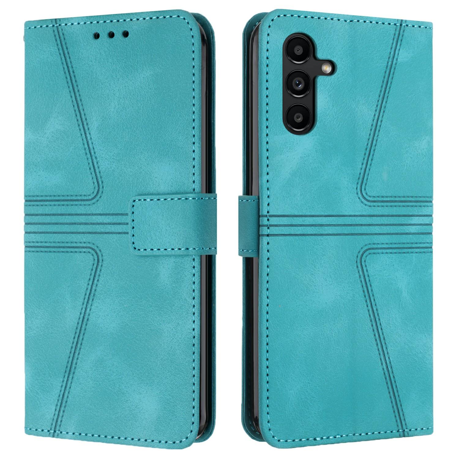 

For Samsung Galaxy A26 5G/A16 5G/A16 4G Case Triangle Imprinted Anti-Scratch Phone Wallet Cover Green