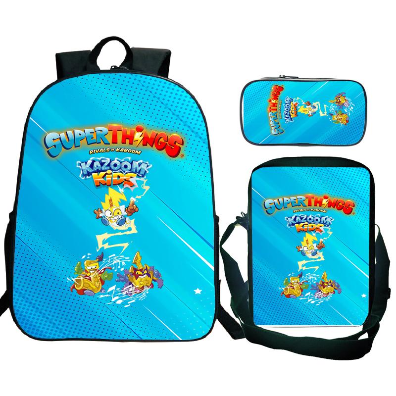 3Pcs/set Superzings Kazoom Kids Backpack Superthings Teenager Students Schoolbag Rucksack Children Laptop Daypack