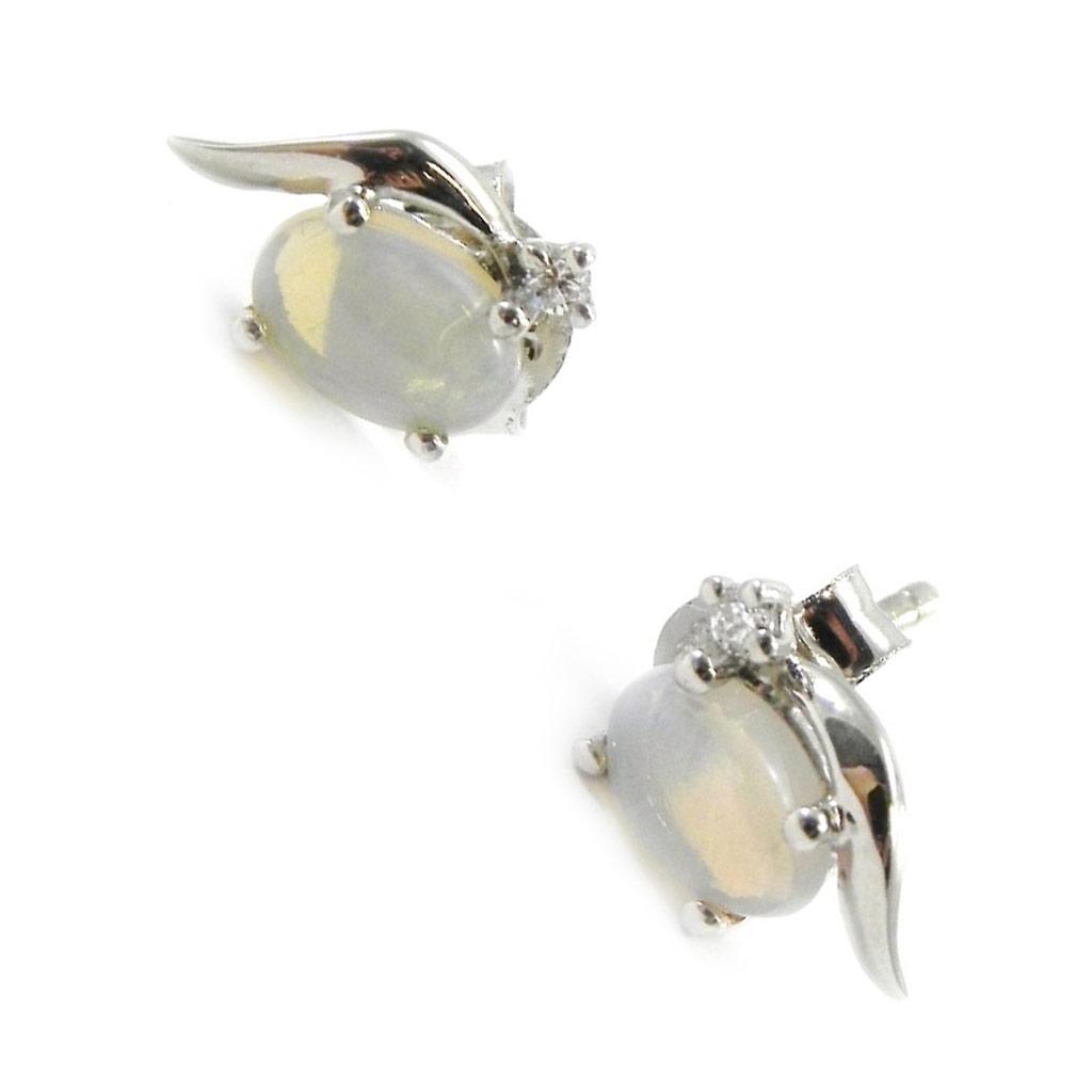 Les Trésors De Lily [I2585] - Silberohrringe 'Goddess Opal' Silber weiß (rhodiniert) - 8x4 mm