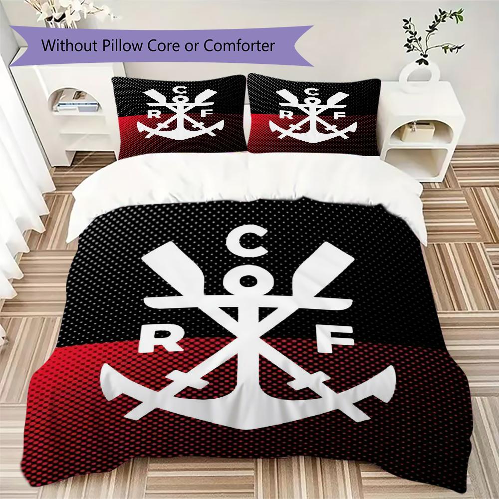 CR Flamengo Pattern Bedding Uilt Set Uilt Cover Pillowcase Home Decoration Birthday Gift (1 * Duvet Cover + 2 * Pillowcase Without Core)