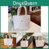 Adorable Quilted Handbag Lovely Cartoon Bento Bag Soft Touch Everyday Carry Organizer
