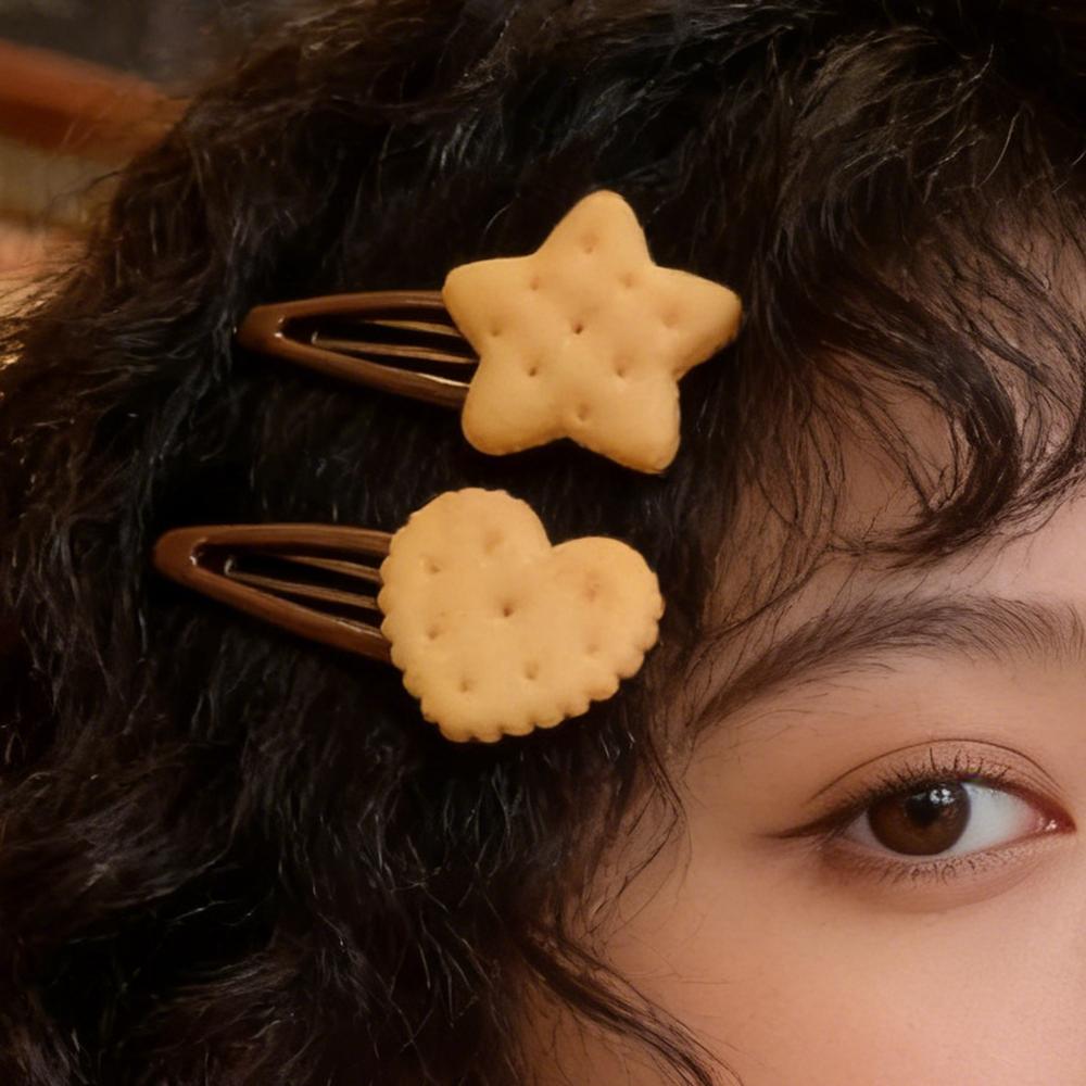 8Pcs/Set Cute Simulation Biscuit Hair Clips for Women Girls Adorable Funny Hairpins Daily Sweet Hair Accessories