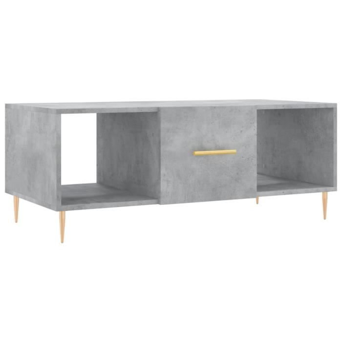 VidaXL Table basse gris béton 102x50x40 cm bois d'ingénierie 829288