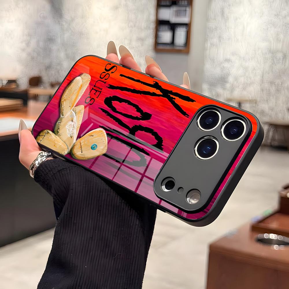 Coque de téléphone pour iPhone 17 Pro Max 15 Pro 16 14 Plus 12 13 Mini 11 Pro avec Housse en Verre Résistante aux Chocs - Groupe de Rock K-Korn