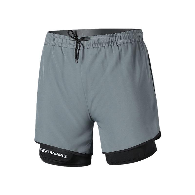 Men's Summer Sports Basketball & Running Shorts, Lightweight Two-in-One Design, Mid-Length for Training & Casual Use