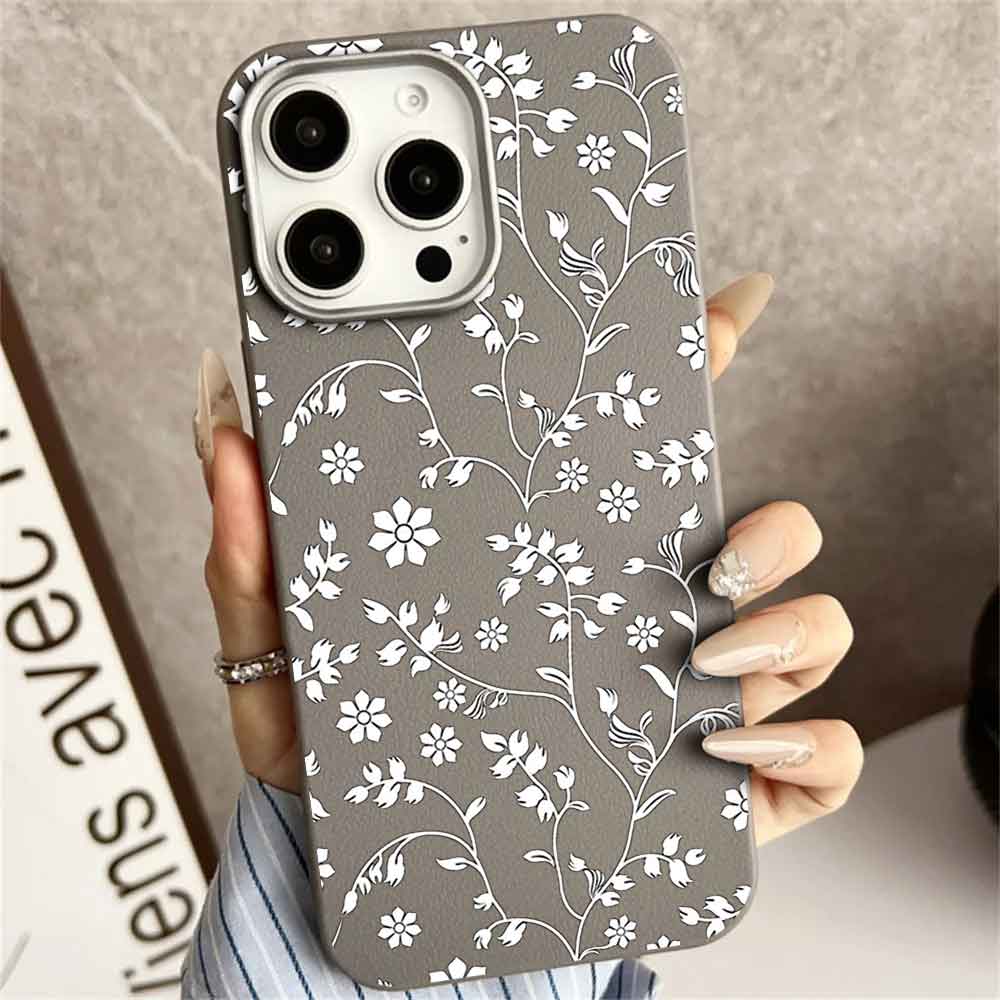 

Чехол для мобильного телефона с цветочным принтом, чехлы для телефонов, кожаный чехол для iPhone, Xiaomi, Samsung, царапины Redmi Note 12 Pro Plus 5G холодный серый