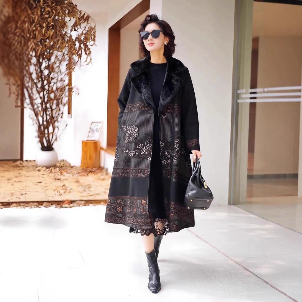 Women's Retro Plus Size Woolen Trench Coat - Fleece-Lined, Stylish & Warm Winter Outerwear
