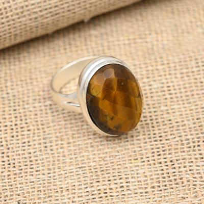 Tiger Eye Gemstone Handmade 925 Sterling Silver Ring Jewelry For Thanksgiving