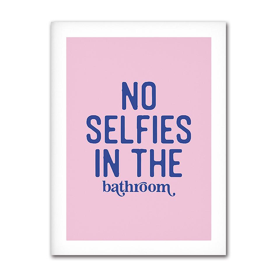 Fun Colored Text Bathroom Identification Series Poster Print Canvas Art Pictures Home for Wall Modern Decor Frameless Painting