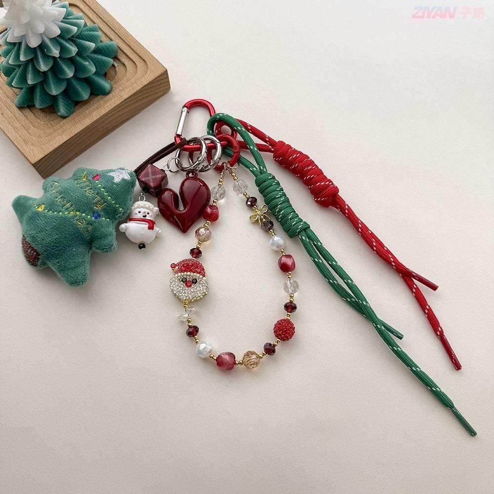 Verlustschutz Kristallanhänger Weihnachtsmann Schlüsselanhänger Cartoon Handyband