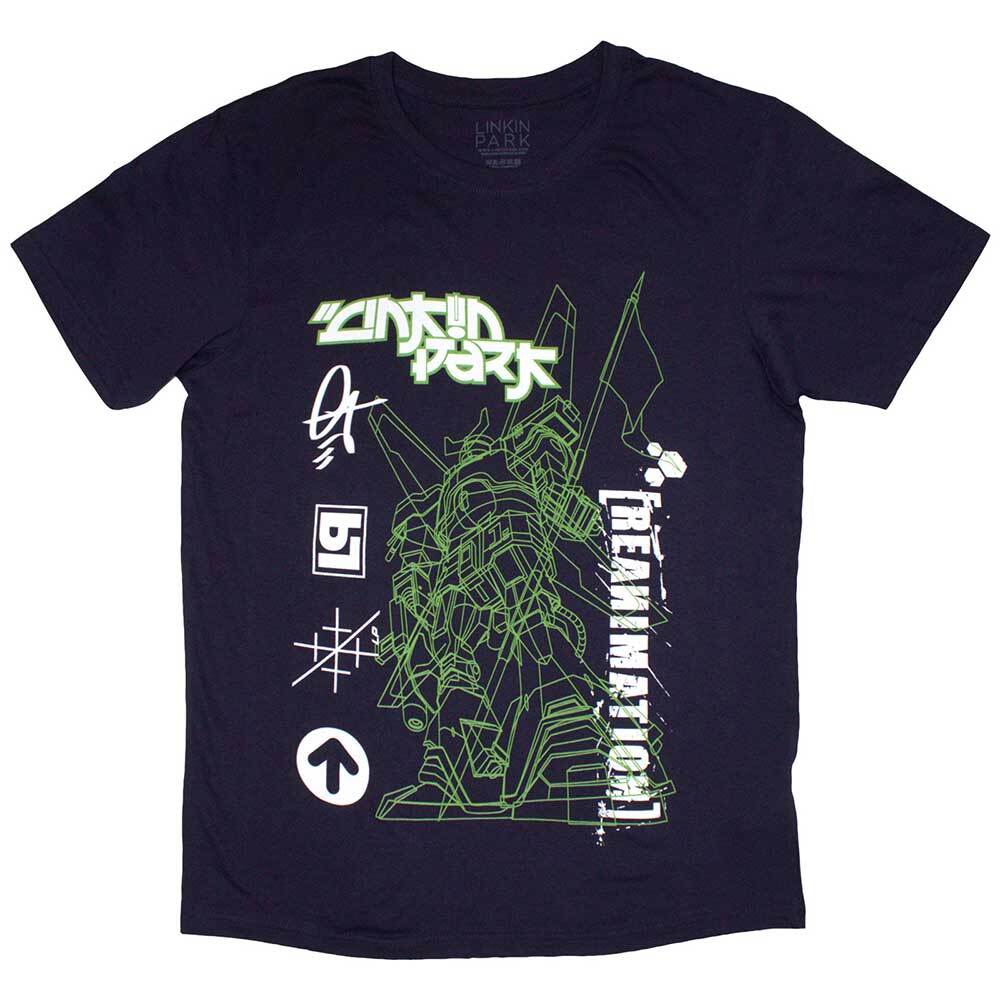Linkin Park Reanimation Robot Sketch T-Shirt Blue New M