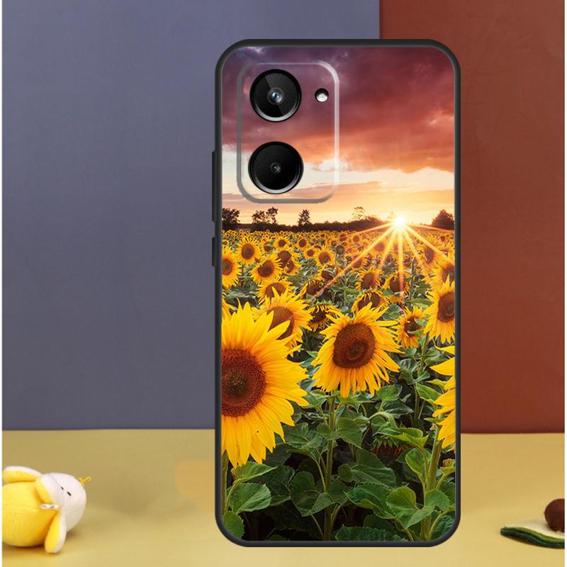 Sunflower  Floral For Realme GT7 Pro GT6 C61 C67 C63 C71 C55 C51 C65 C53 C75 10 11 12 13 14 15 Pro Plus Case