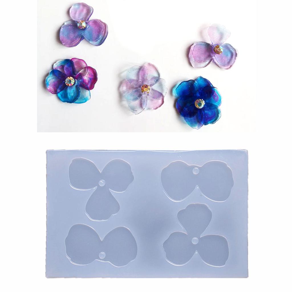 Flower Petal Silicone Molds DIY Resin Earring Jewelry Pendant Mold Nonstick