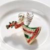 Christmas Angel Brooch Sparkly Rhinestone Inlay Gold Plated For Holiday Outfits Festive Gifting