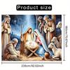 1 piece large Nativity scene banner with Mary Joseph young Jesus shepherds and animals