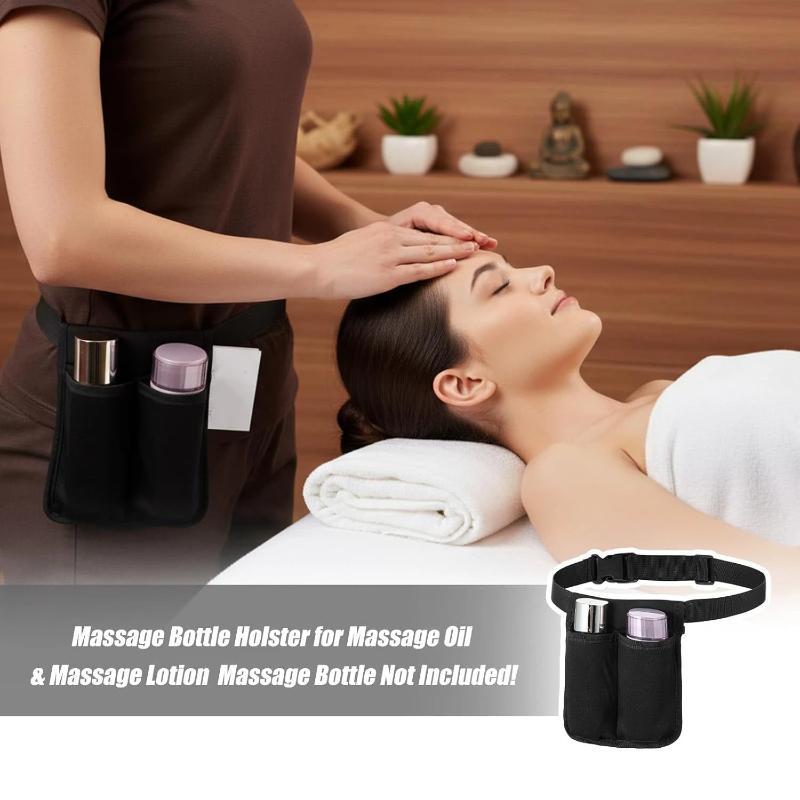 1Pcs Single/Double Hole Massage Bottle Bag Massage Waist Pouch Adjustable Belt Supplies Professional Lotion Pouch For Therapist