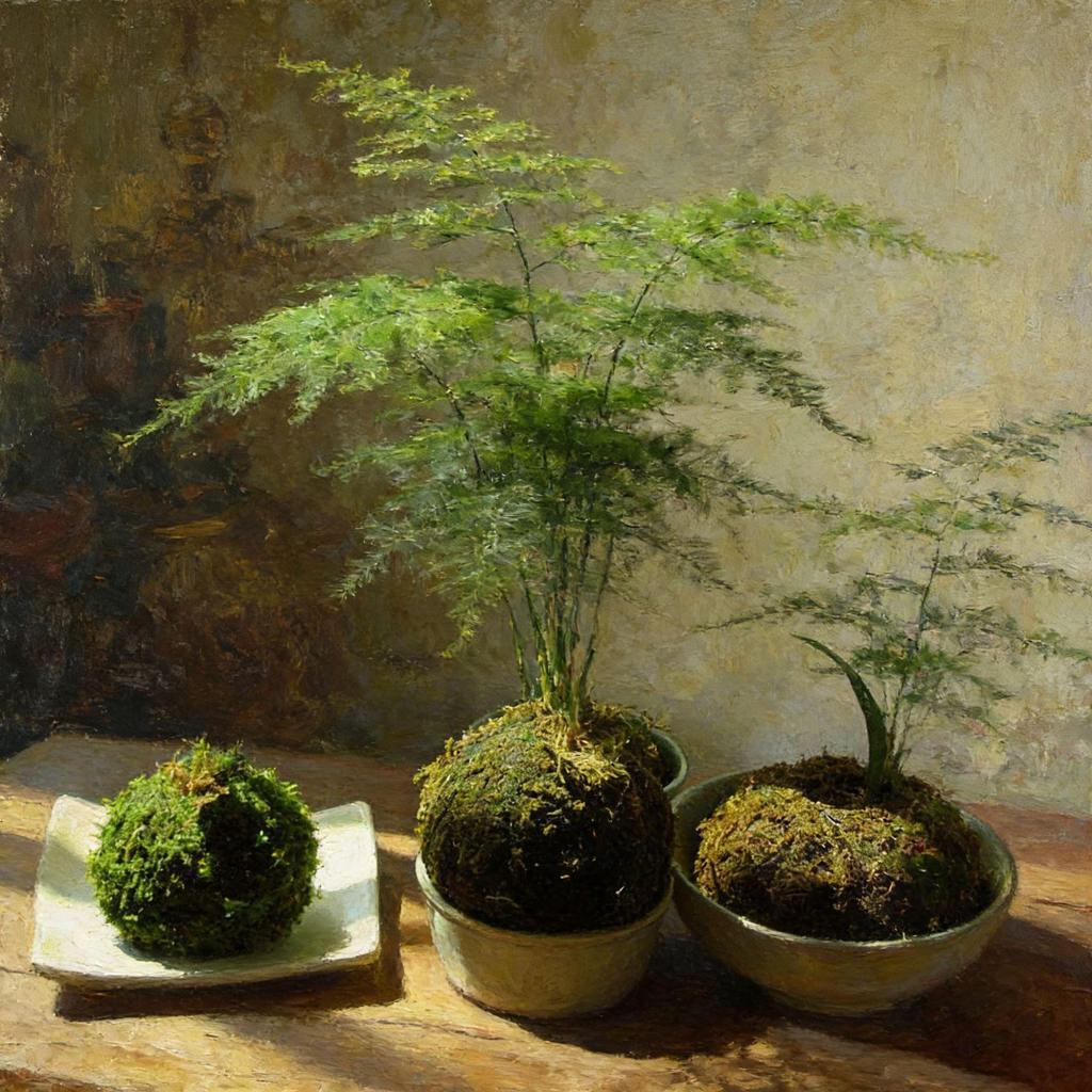 Creative Phalaenopsis Dendrobium Kokedama Moss Ball Plant Pot for Micro Landscape
