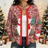 Women's Christmas Print Cardigan Long Sleeve Open Front Jacket for Holiday Party and Everyday Wear
