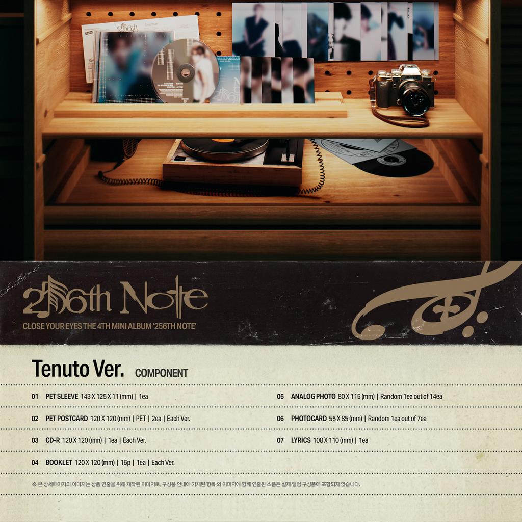 [Pre-order] CLOSE YOUR EYES 256th Note Tenuto Ver. Random Korean Album