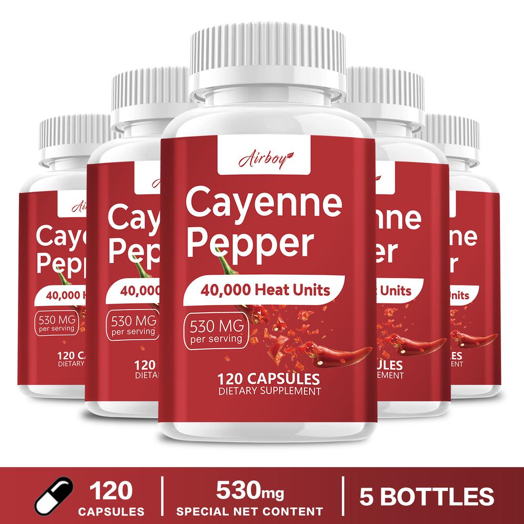 Airboy Cayenne Pepper 530mg 120 Capsules — Nutritional Support, Daily Wellness, Antioxidant Support