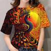 Pattern T-shirt Women's Clothing Peacock T-shirt