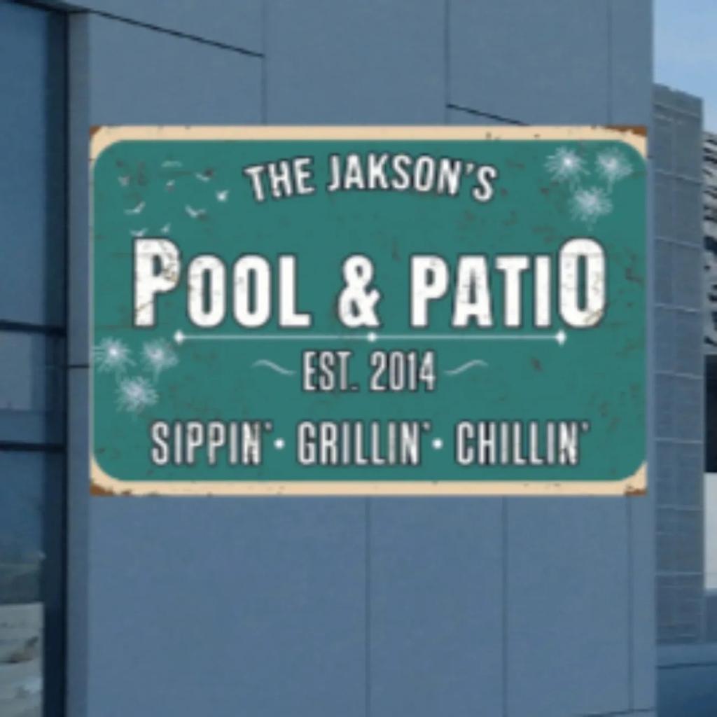 1pc Customizable Weather-Resistant Family Plaque - Personalized Name Metal Sign, Custom Engraved Patio Pool Garden Decor