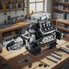 MOULD KING 10206 MCL Sports Car V8 Engine Building Block Model 737PCS DIY Mechanical Assembly Kit for Adults STEM Toy
