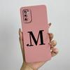 For Xiaomi Redmi Note 10 5G Case Redmi Note 10T 5G Cover M2103K19G Cute Initial Letters Square Phone Case Shockproof Back Cover