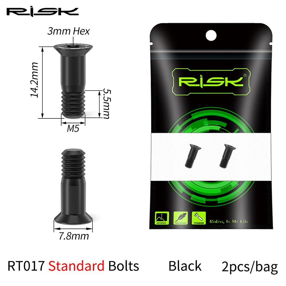 Risk Titanium Alloy MTB Road Bike Rear Derailleur Jockey Wheel Screws Bicycle Pulley Guide Wheel Fixing Bolts 2pcs M5*14.2mm