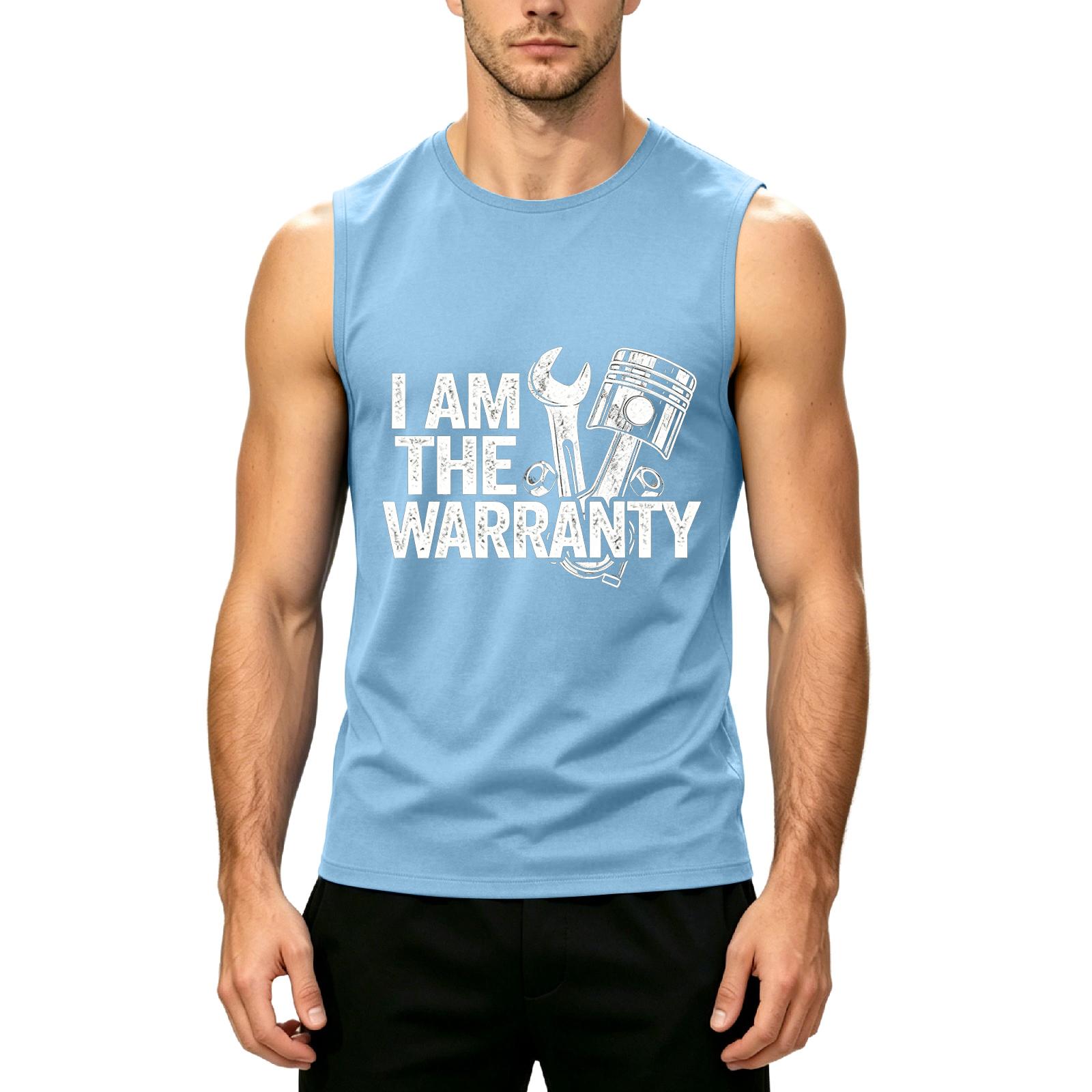 

Men Sleeveless Tank Top Casual Muscle Shirt Workwear Printed Graphic Tee Lightweight Summer Fitness Apparel L