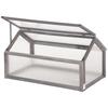 Serre froide de jardin en bois avec serre en polycarbonate et couvercle supérieur ouvrant, Maison de culture pour fleurs, légumes, plantes, 90 x 52 x 50 cm, Gris